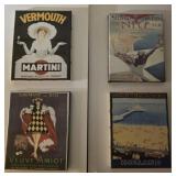 Lot of 4 Vintage Print on canvases