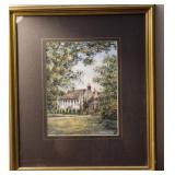 Framed print of house Artist unknown