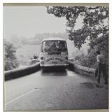 Photograph on canvas of the Beatles tour bus