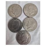 5 Eisenhower Dollars