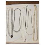 Estate Lot of Sterling Silver Necklaces 21g