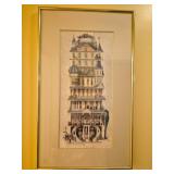 framed artwork is a print titled Rainbows Inn