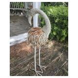 White metal bird yard decor