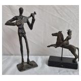 Vtg Brutalist cast bronze sculpture & more