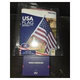 American flag with mounting rings