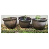 Lot of 3 big Heavy plastic planters