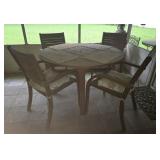 Teakwood indoor outdoor table with 4 chairs