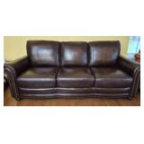 Brown leather couch