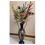 Decorative vase with faux flowers