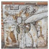 Mixed media wall sculpture by Primo metal
