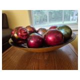 decorative spheres in decorative bowl