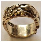 9k Yellow Gold Chunky Tiny Ring 375 JE 5.84 grams