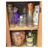 Cabinet Lot of Misc Glass Vases