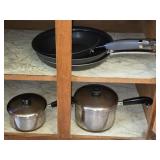Cabinet Lot of Revereware & More Kitchen Cookware