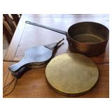 Copper Pot Fireplace Blower Brass Medallion