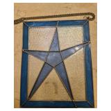 stained glass panel of a star