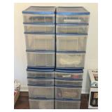 Set of 4 Plastic 4 Drawer Containers & Contents