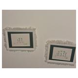 Pair of Stitched Floral Pictures Helene Harwell