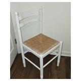 Wooden Chair with Wicker Bottom