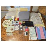 Estate Lot of Misc Towels Cushions Magnets & More