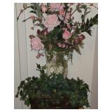 Ceramic Porcelain Vase & Planter Faux Flowers