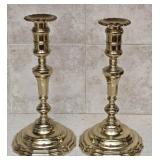 Pair of Brass Baldwin Candlestick Holders