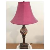 Decorative Lamp with Dark Red Shade