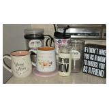Lot of Mom Coffee Cups Candle & Decor