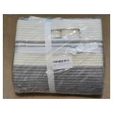 Brand New Grey & White Linen Laundry Basket