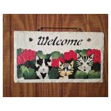 Welcome cat cast-iron sign