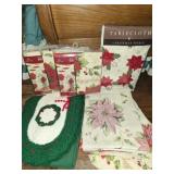 Poinsettia Fabric Tablecloths Crocheted Placemats