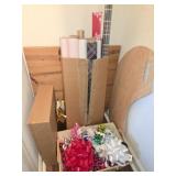 Lot of Christmas Wrapping Paper Bows Boxes Etc