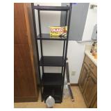 5 tier metal shelf and contents