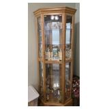 Lighted curio cabinet contents not included