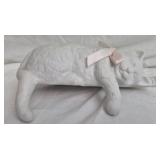 White ceramic bisque cat figurine