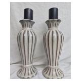 Fluted ceramic decorative candle holders