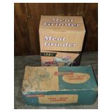 Lot of 2 Vintage Meat Grinders in Box