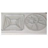 Lot of 2 Divided Tray & Divided Egg Dish Tray