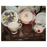Set of 3 Wooden Cup & Saucer Stands