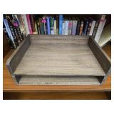 Lot of 2 stackable wood trays