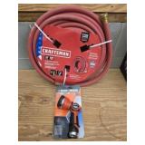 NEW Craftsman 50' rubber water hose with nozzle