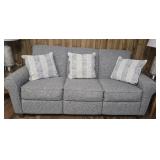 Modern electric foot rests grey couch