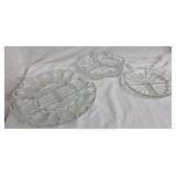 3pcs crystal serving dishes