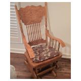 Wood Carved Vintage Rocking Chair Glider
