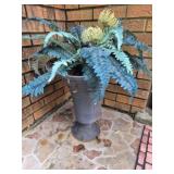 Outside decorative planter w faux plants