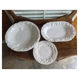4pcs set of white ceramic serving platters
