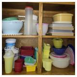 Cabinet Lot of Tupperware Items