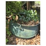 Vtg Green cast iron pot