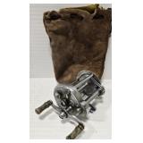 Vintage metal fishing reel