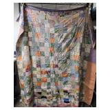 73' by 66' vintage handmade quilt